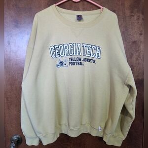 Vintage Georgia Tech Yellow Jackets Football Light Yellow Sweatshirt Men’s XXL